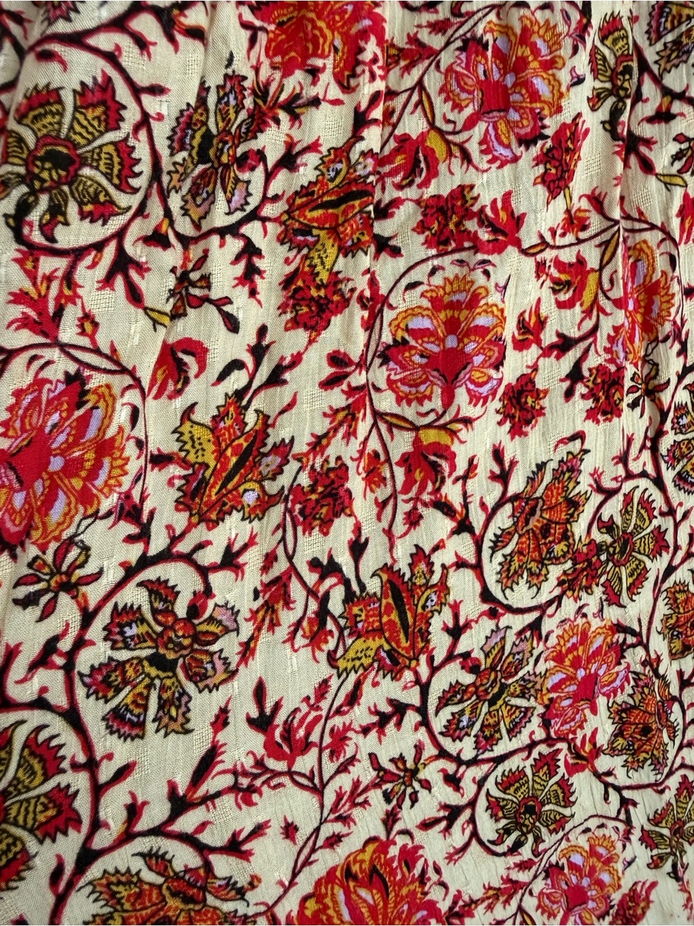 Nicole Miller Red and Cream Floral Maxi Skirt - Picture 6 of 7